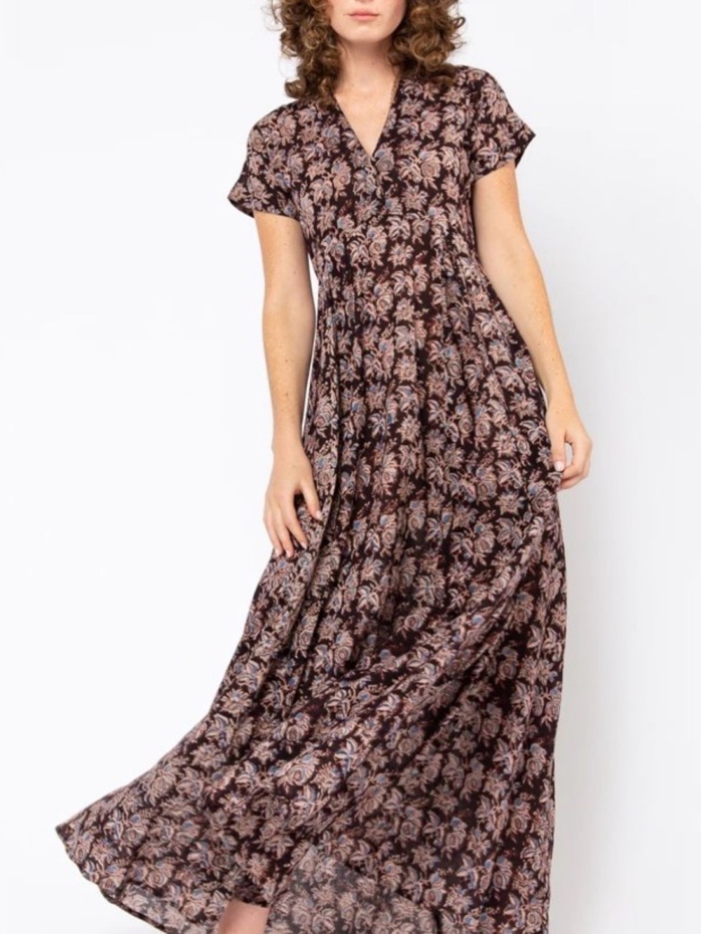 Women’s lightweight Matta NY Kalamkari Floral Maxi Dress